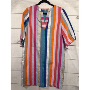 Vilagallo Multicolor Striped Midi Dress